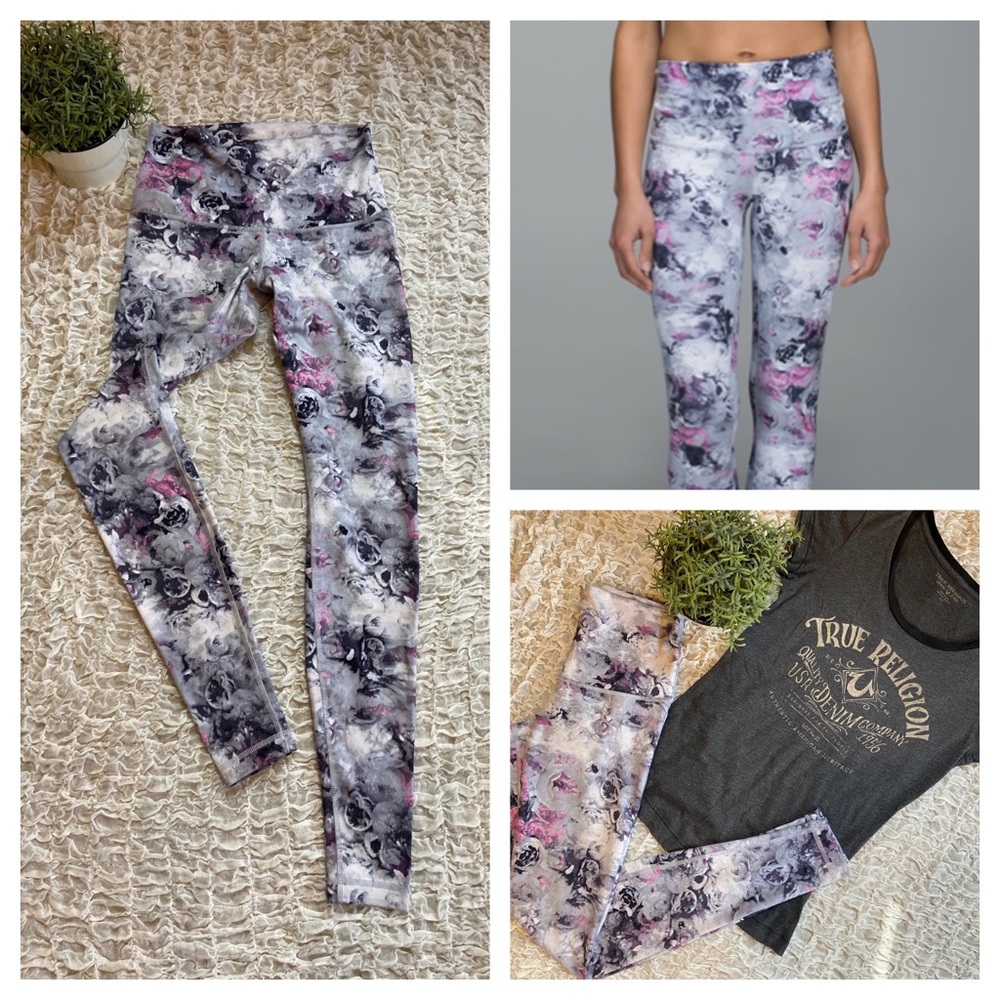 Lululemon Wunder Under Leggings Luon High Waist Roll Down Moody Mirage Tights